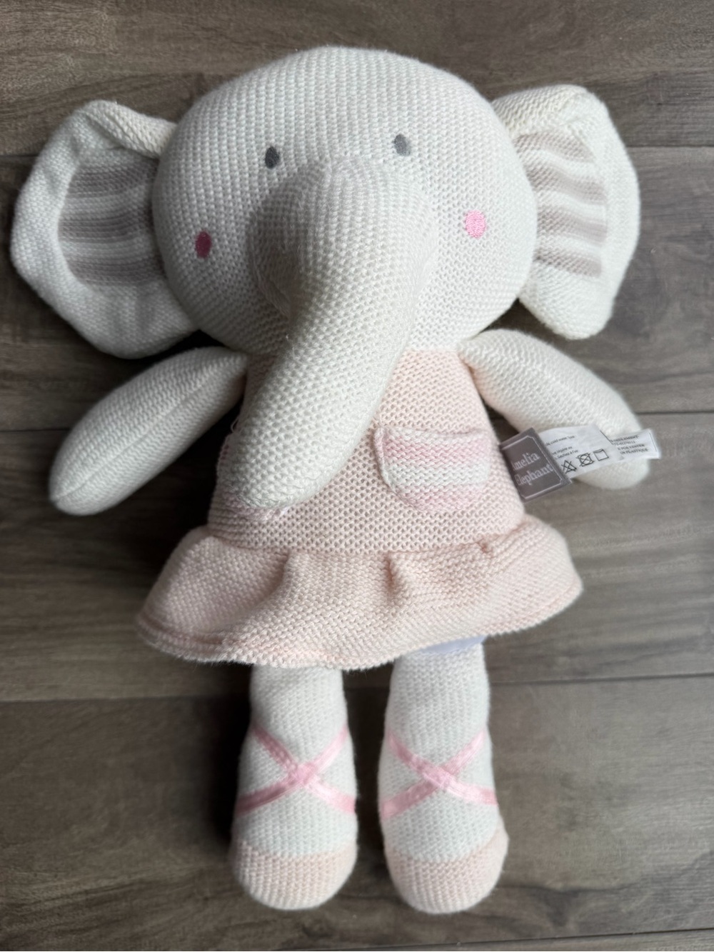 Living Textiles Amelia Elephant 14" Knitted Plush